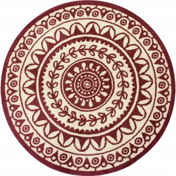 Koberec KOBEREC KULATÝ DO OBÝVÁKU MANDALA ROZETA KRÉMOVÝ FIALOVÝ LUNA prům. 140 cm