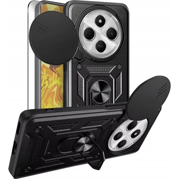 Pouzdro na mobilní telefon POUZDRO PRO XIAOMI REDMI 14C 4G / 5G / A4 / POCO C75 ČERNÉ + SKLO 9H