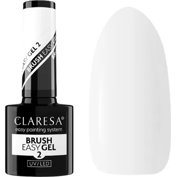 Lak na nehty CLARESA BRUSH EASY GEL GEL NA NEHTY V LAHVIČCE S ŠTĚTEČKEM 2 MLÉČNÝ 5 g