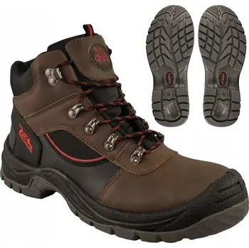 Pracovní obuv Pánské pracovní boty KOŽENÉ PRACOVNÍ KOTNÍKOVÉ BOTY s OCELOVOU ŠPIČKOU BOZP S1 44