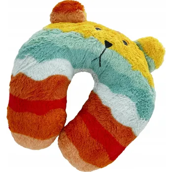 Polštář Dětský cestovní polštářek Rainbow 30×30 cm, oranžovo-tyrkysový