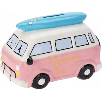 Pokladnička Pokladnička TravelFun 15x11x9,5 cm, minivan růžový