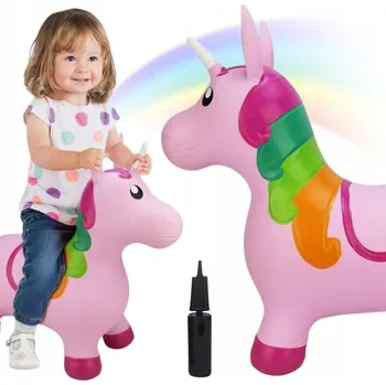 Hopsadlo SKÁKACÍ ZVÍŘÁTKO JEDNOROŽEC RŮŽOVÝ PRO DĚTI GUMOVÝ S PUMPIČKOU WOOPIE