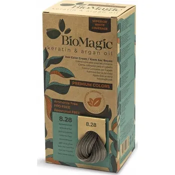 Barva na vlasy Biomagic Barva na vlasy popelavě perleťově světlá blond (8.28) 170 ml