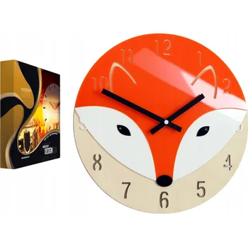 Hodiny Nástěnné hodiny Bříza ve tvaru lišky, akrylové, oranžová liška Kulatý
