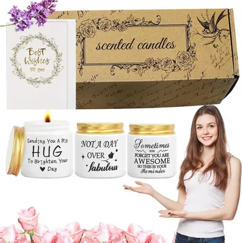 Svíčka 3 ks x VONNÉ SVÍČKY SÓJOVÉ SVÍČKY PŘÍRODNÍ DÁRKOVÁ SADA