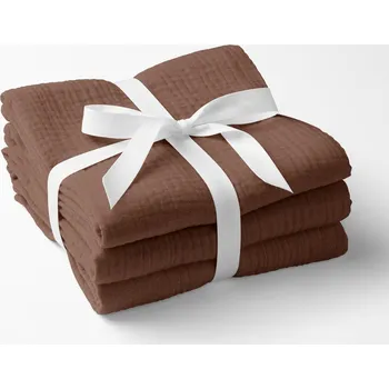 Utěrka Mušelínová utěrka Nature MSN-075 Hnědá - sada 3 ks