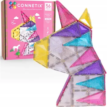 ostatní stavebnice Stavebnice Connetix Glitter Unicorn Pack 56 ks