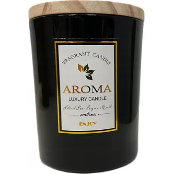 Svíčka SVÍČKA ČERNÉ SKLO - SANTALOVÉ DŘEVO