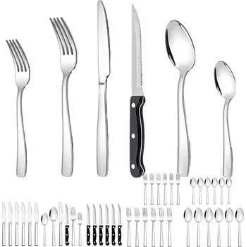 Příbor 36dílná Sada příborů z nerezové oceli Nože, vidličky, lžíce