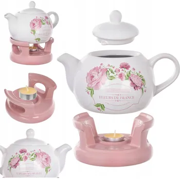 Konvice na čaj KONVICE NA ČAJ S OHŘÍVAČEM, ČAJNÍK 1L KERAMICKÝ DÁREK