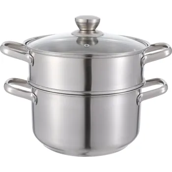 Dvoupatrový napařovač na potraviny pro vaření rýže na sporáku, 2 vrstvy, 32 cm