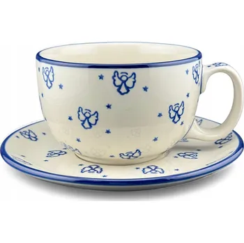 Šálek velký s podšálkem 350 ml Andělé 1410X G2 Keramika Bolesławiec