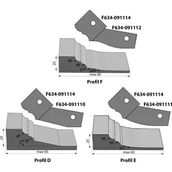 Fréza "IGM Profilový nůž typ C pro F634 spodní"