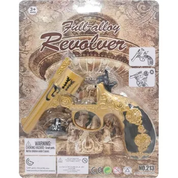 Kovová pistole Trifox na slepé náboje zvukově žlutá od 8 let