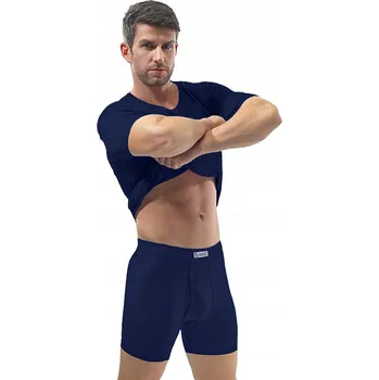 Pánské spodní prádlo Pánské boxerky e.CLASSIC s proužkem, barva [Velikost XXL, Barva tmavě modrá]