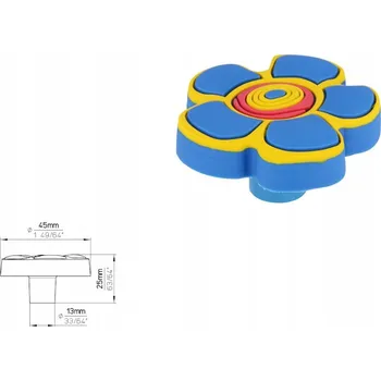 Nábytková úchytka SIRO H149-44RU4 modrá/žlutá/květinová