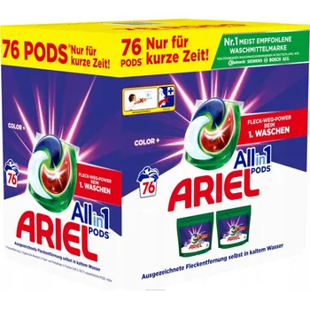 Kapsle na praní Ariel Color + Kapsle na Praní Barevného Prádla 76 kusů