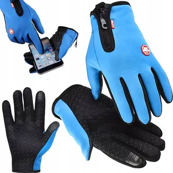 Rukavice ZIMNÍ RUKAVICE SPORTOVNÍ XL DOTYKOVÉ NA KOLO BĚHÁNÍ UNIVERZÁLNÍ