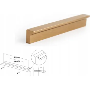 Nábytkové kování Nábytková úchytka nábytku z kartáčovaného zlata. VIEFE 640 0077640L29