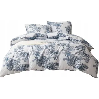 Povlečení SVĚTLÉ POVLEČENÍ 220x200 cm + 2 ELEGANTNÍ POVLAKY NA POLŠTÁŘE S LEMEM, 100% BAVLNA - VZOR STROMY
