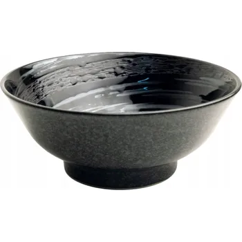 Miska na Ramen Černá Spirální Ø21 cm V 8,5 cm Emro AziaTica