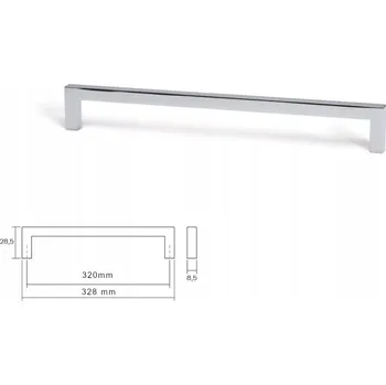 Nábytkové kování Nábytková úchytka VIEFE 0056 U 320mm chrom lesklý