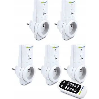 Elektrická zásuvka Elektrická Zásuvka Dálkové ovládání 5 bezdrátových zásuvek GZS-5