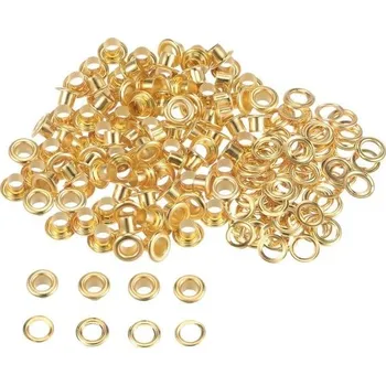 sourcing map 100 sad Sada oček Kovové průchodky 4 mm 0,16" Nástroj na očka pro boty Oblečení Taška