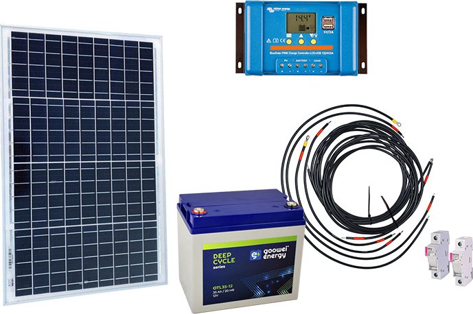 Victron Energy Solární sestava pro karavan 45Wp + baterie Goowei 35Ah
