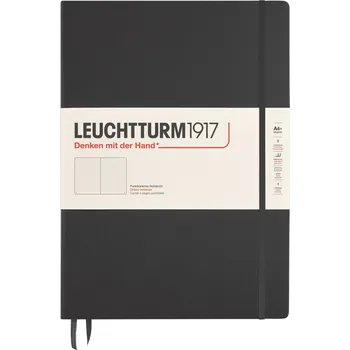 Diář Leuchtturm 1917, Tečkovaný zápisník v pevné vazbě Leuchtturm 1917 A4+, 235 stran, černý, 100 g/m² - Formadore