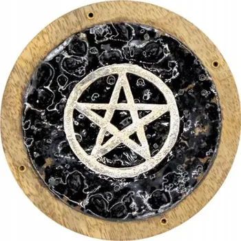 Obraz Kulatá podložka pod vonné tyčinky s kousky Turmalínu