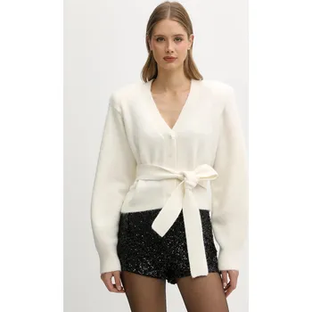 Dámský svetr Kardigan s příměsí vlny Rotate 114736857 béžová 01X, vel. M