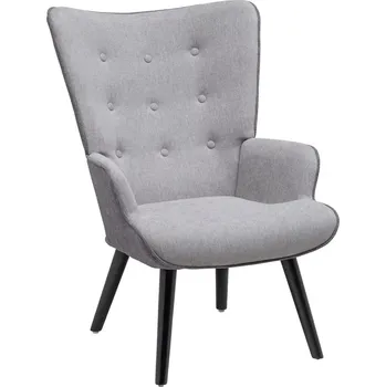 Křeslo Šedé křeslo Sutton 66 x 94 x 74 100% polyester, kaučukové dřevo