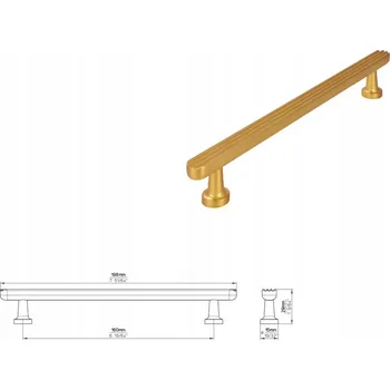 Nábytkové kování Nábytková úchytka SIRO 2587-198ZN87 efekt kartáčovaného zlata