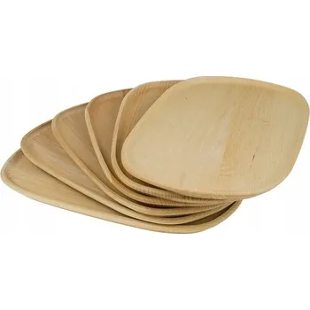 Talíř Sada 6 Ks DŘEVĚNÝ TALÍŘ OVÁLNÝ, mísa buková