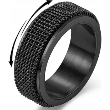 Prsten Černý Pánský Antistresový Prsten proti Úzkosti z Chirurgické Oceli na Stres