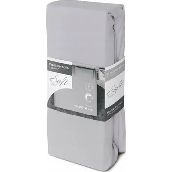 Prostěradlo Prostěradlo s gumou Jersey Soft stříbrné 160x200cm do 25 cm 140 g/m2
