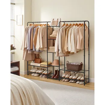 Věšák SONGMICS Věšák na oděvy, 125cm, černý Šatní skříň