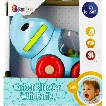 Hračka pro kojence CHRASTÍTKO SLŮNĚ VOZIDLO BAM BAM PRO MIMINKO ÚŽASNÁ ZÁBAVA DĚTI