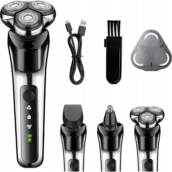 Holicí strojek Holicí Strojek elektrický pánský pro mokré i suché holení vousů 3v1 4D