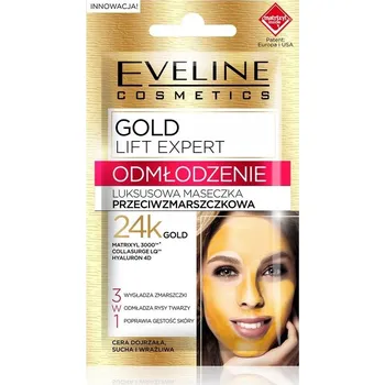Pleťová maska Pleťová maska Eveline Cosmetics Gold Lift 24K zlato 7 ml