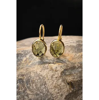 Náušnice Vltavín Moldavite Zlaté náušnice s vltavínem P20 0114