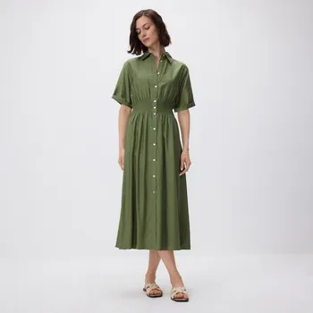 Dámské šaty Reserved - Košilové šaty - světle olivová - 5131V-81X - 5131V-81X-M