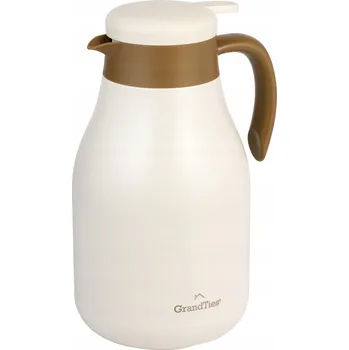 Termoska GRANDTIES Termoska ocelová 1,8 l Džbán na kávu bílý izolovaný