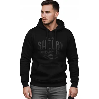 Pánská mikina Pánská mikina s kapucí černá hoodie streetwear casual BX5920 - XL