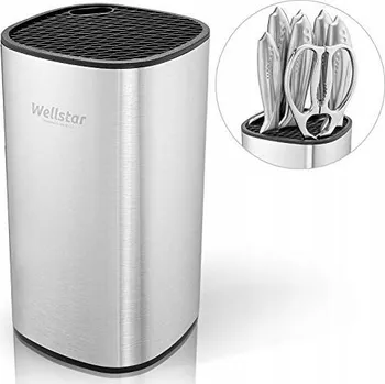 Stojan na nože WELLSTAR Blok na Nože Bez nožů Ocelový Stříbrný Stabilní