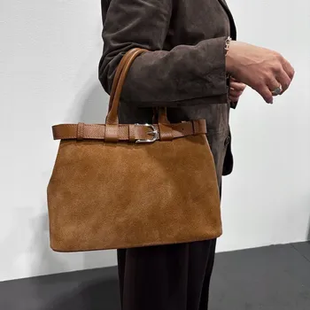 Kabelka MORANTI kabelka z pravé přírodní semišové kůže - bezbarvá