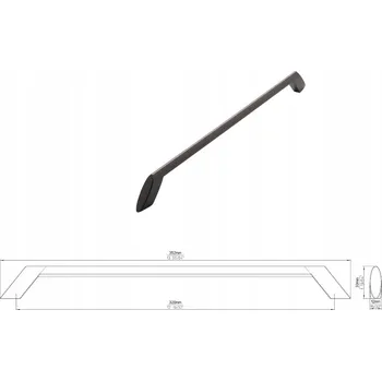 Nábytkové kování Nábytková úchytka SIRO 2415-352ZN16 , antracit lesklá
