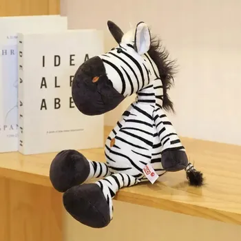 plyšák PLYŠÁK ZEBRA PLYŠOVÝ MAZLÍČEK PŘÍTULNÍČEK PLYŠÁK BÍLÁ ČERNÁ 25 CM